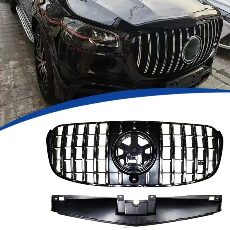 Car Craft Compatible With Mercedes Benz Gls Class W167 X167 2023-2026 Front Bumper Show Grill Standard Gtr Silver