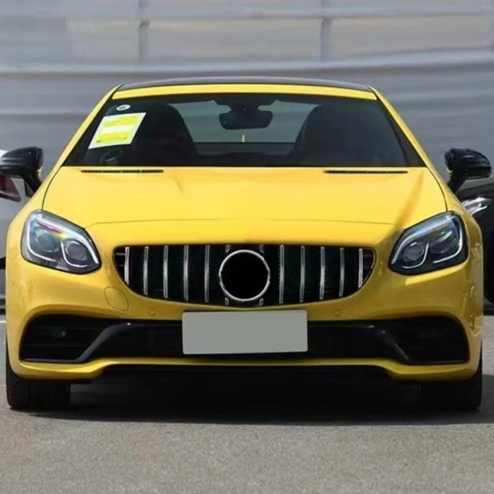 Car Craft Compatible With Mercedes Benz Slc W172 2016-2016 Front Bumper Show Grill Amg Gt Gtr Silver Chrome