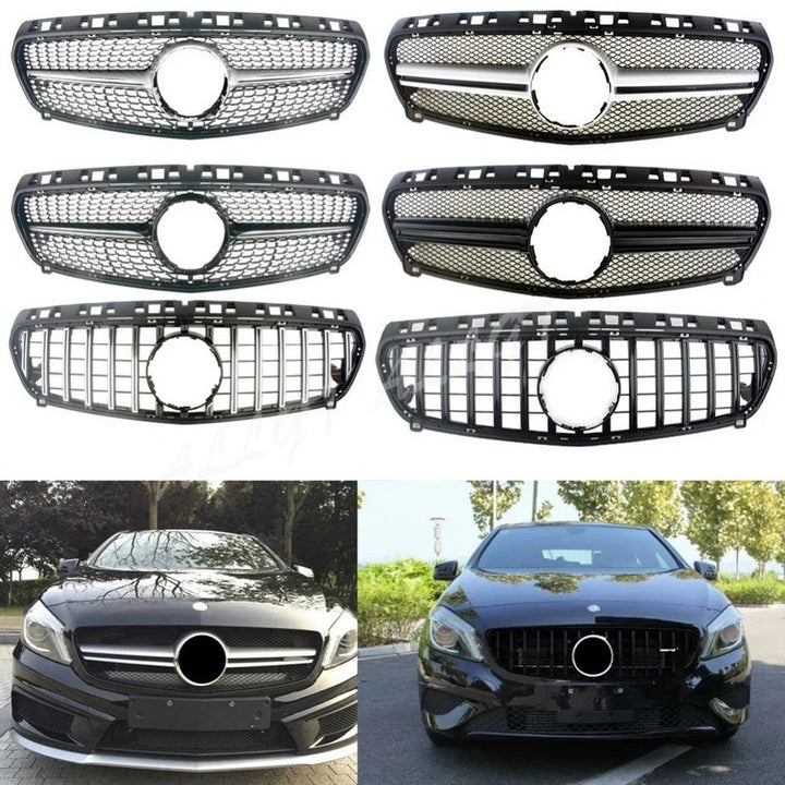 Car Craft Compatible With Mercedes Benz A Class W176 2012-2016 Front Bumper Amg Show Grill Amg Black GC