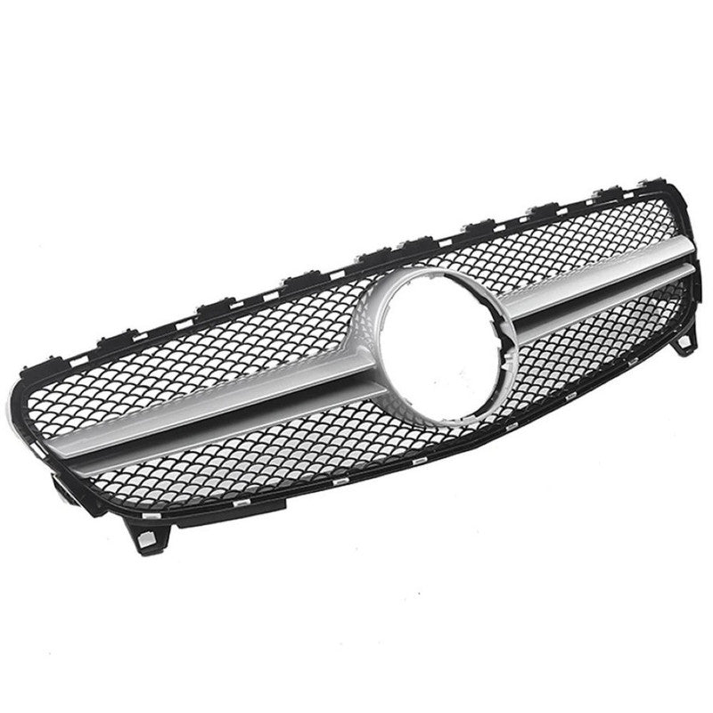 Car Craft Compatible With Mercedes Benz A Class W176 Lci 2016-2018 Front Bumper Amg Show Grill Amg Silver Usa GC