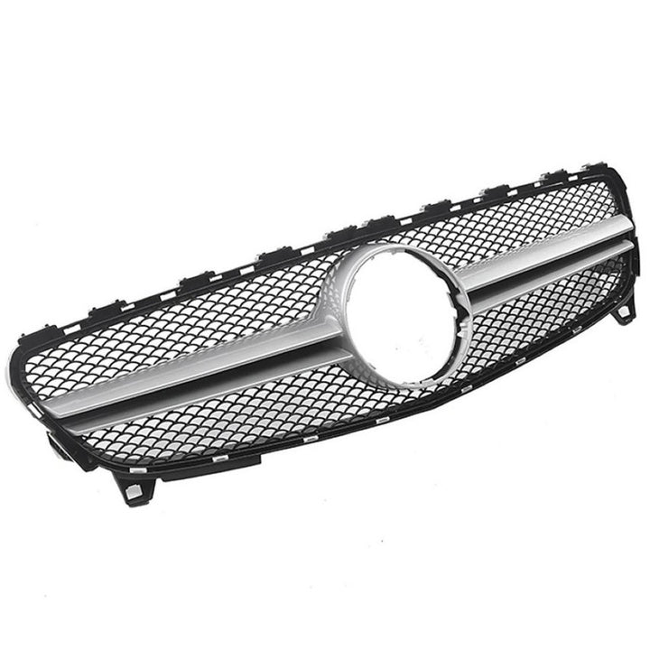 Car Craft Compatible With Mercedes Benz A Class W176 Lci 2016-2018 Front Bumper Amg Show Grill Amg Silver Usa GC