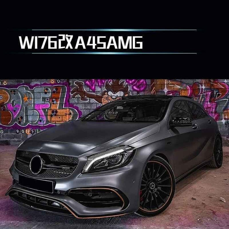 Car Craft Compatible With Mercedes Benz A Class W176 2012-2016 Side Skirt Splitter Running Board Upgrade Convert To Amg Amg45 Side Skirt GC W176-008