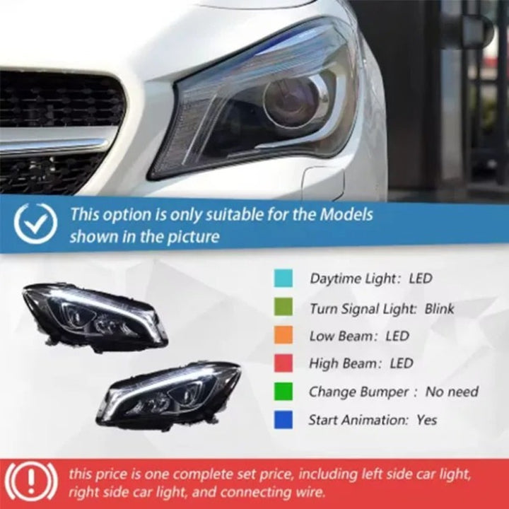 Car Craft Compatible With Mercedes Benz A Class W176 2013-2018 Car Front Upgraded Head Light Lamp Xenon Headlight Retrofit Upgrade Modified Led Drl Hid Laser Style