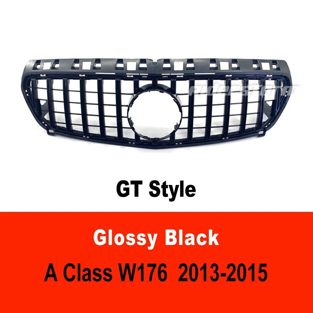 Car Craft Compatible With Mercedes Benz A Class W176 2012-2016 Front Bumper AMG Show Grill Gtr Black CC-1700