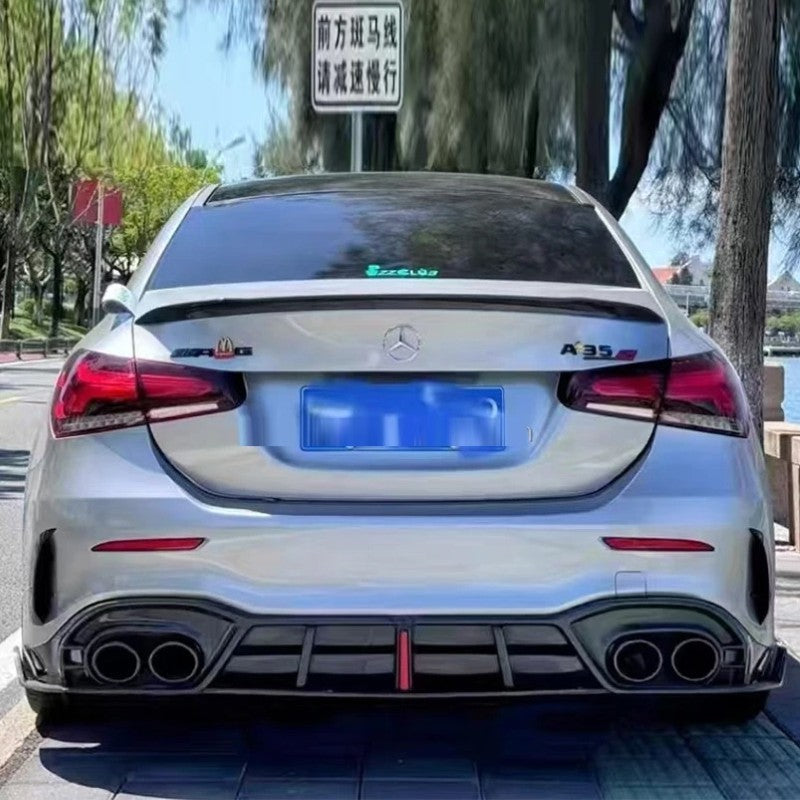 Car Craft Compatible With Mercedes Benz A Class Amg A35 A45 A250 W177 2020-2025 Sedan Amg Bumper Rear After Lip Diffuser Skirts Splitter Rearl Carbon Fiber - CAR CRAFT INDIA