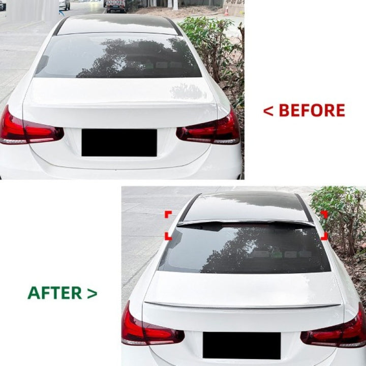 Car Craft Compatible With Mercedes Benz A Class W177 Sedan 2019-2024 Rear Trunk Wing Boot Roof Lip Spoiler Zst-1485 Cf Carbon Fiber Look - CAR CRAFT INDIA