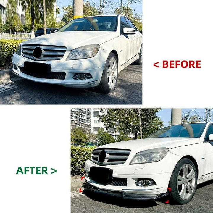 Car Craft Compatible With Mercedes Benz C Class W204 2007-2010 Standard Front Bumper Lip Splitter Skirts Zst-1104 Cf Carbon Fiber Look - CAR CRAFT INDIA