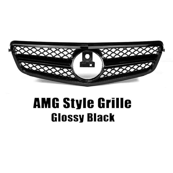 Car Craft Compatible With Mercedes Benz C Class W204 2007-2014 Upgrade Front Bumper Amg Show Grill Full Black Gc W204-003