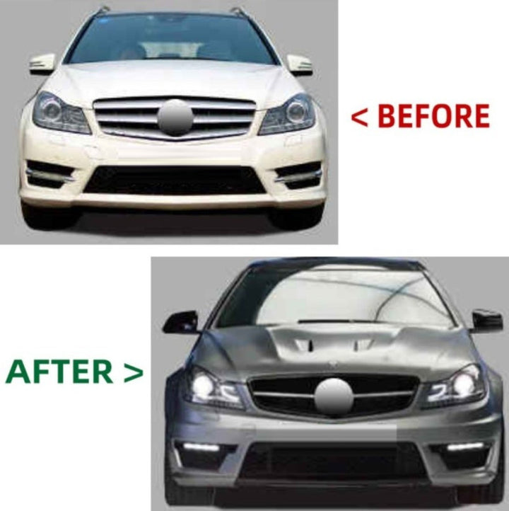 Car Craft Compatible With Mercedes Benz C Class W204 2011-2014 C63 Front Bonnet Engine Hood Amg C63 Aluminum Gc W204-009