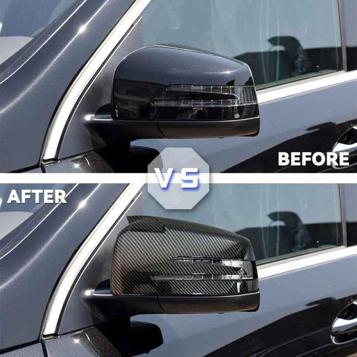 Car Craft Compatible With Mercedes A B C E S Cla Gla Class W176 W246 W204 W212 W221 W117 C117 W156 X156 2010-2018 Rear View Case Wing Cap Shell Housing Mirror Covers 3m Tape Pasting Style Glossy Black