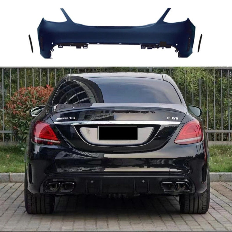 Car Craft Compatible With Mercedes Benz C Class W205 2015-2021 Front Rear Bumper Side Skirt Diffuser Exhaust Tip Upgrade Convert To Amg Amg C63 Bumper Bodykit GC W205-037
