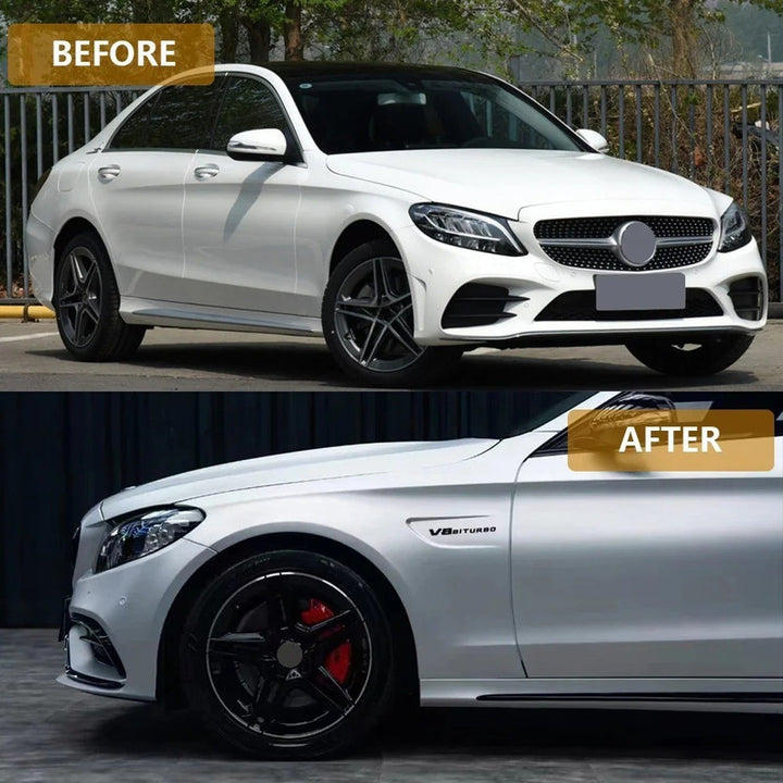 Car Craft Compatible With Mercedes Benz C Class W205 C205 Coupe 2015-2021 Side Fender Fenders Upgrade Convert To Amg Amg C63 Gc W205/c205-032