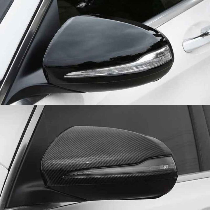 Car Craft Compatible With Mercedes C E S G Glc Class W205 14-21 W213 W238 16-21 W463 18-25 W222 14-25 C253 W253 18-24 Rear View Case Wing Cap Shell Housing Mirror Covers Replacement Style Carbon Fiber Look