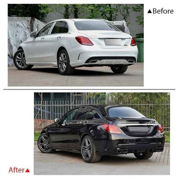 Car Craft Compatible With Mercedes Benz C Class W205 2015-2021 Side Skirt Splitter Running Board Upgrade Convert To Amg Amg C63 Side Skirt Gc W205-018