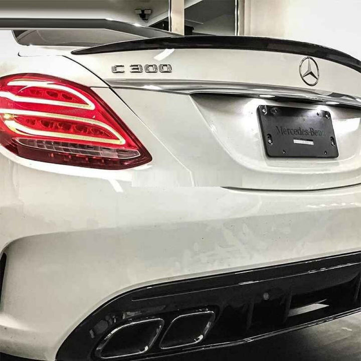 Car Craft Compatible With Mercedes Benz C Class W205 2015-2021 Rear Trunk Wing Boot Lip Skirts Spoiler Amg Style Glossy Black GC W205-035/036 Gb