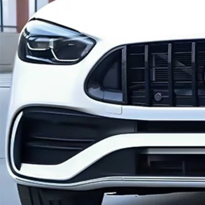 Car Craft Compatible With Mercedes Benz C Class W206 2021-2025 Amg Front Bumper Show Grill Brabus Bbs Style Carbon Fiber Look Black - CAR CRAFT INDIA
