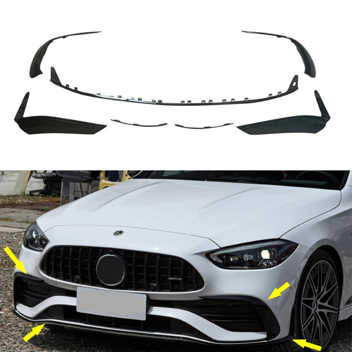 Car Craft Compatible With Mercedes Benz C Class W206 2022-2025 Amg C43 C63 Front Bumper Lip Splitter Skirts Trim Vent W206-015