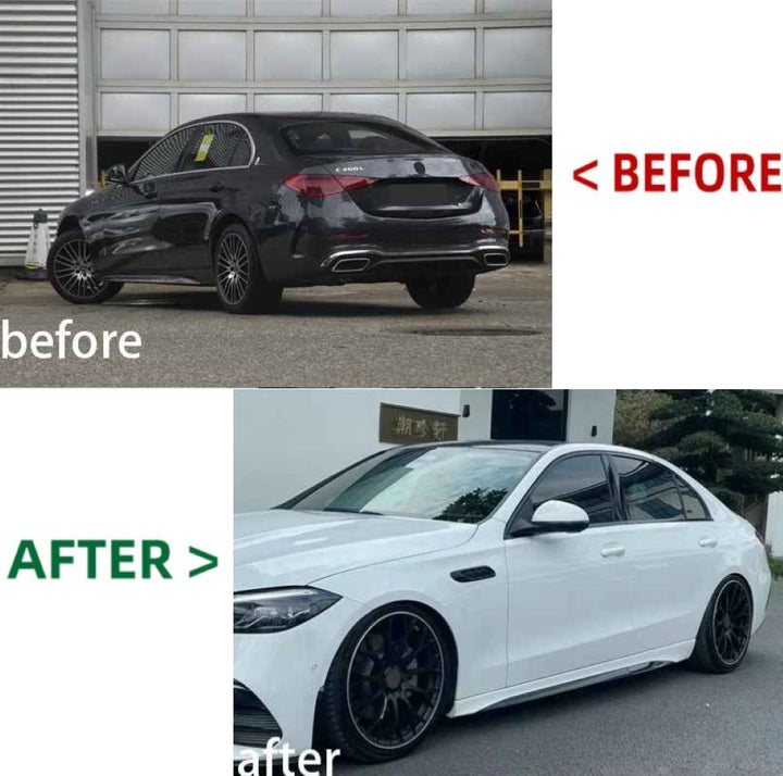 Car Craft Compatible With Mercedes Benz C Class W206 2022-2025 Side Skirt Splitter Running Board Upgrade Convert To Amg Amg C63 Side Skirt Gc W206-008