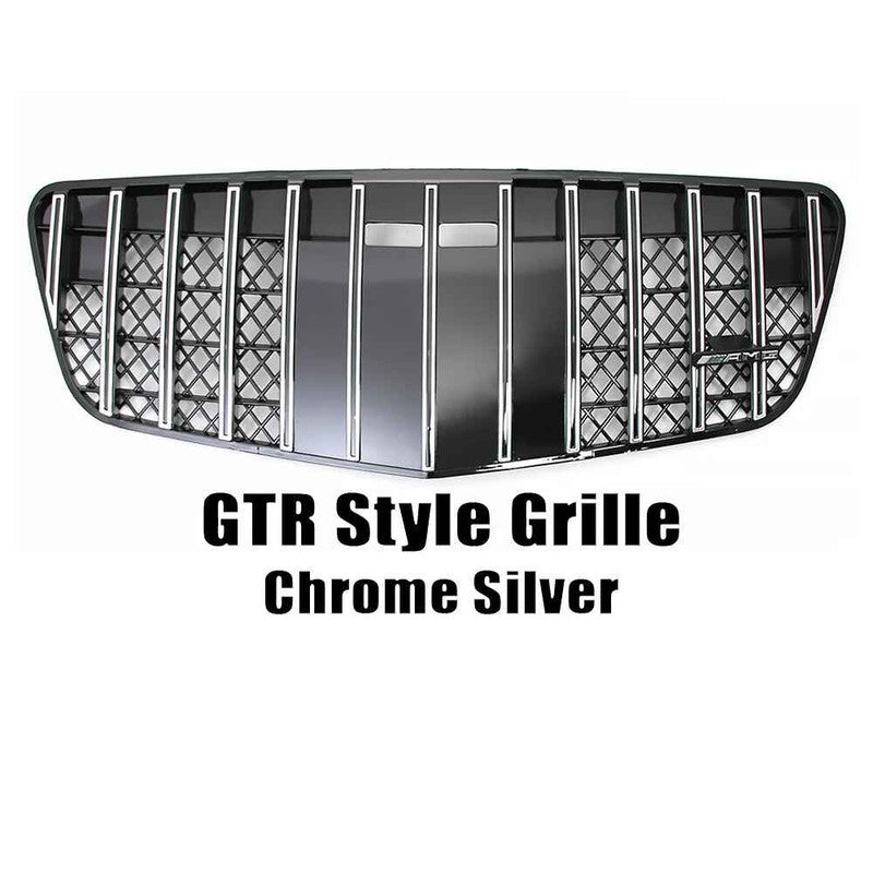 Car Craft Compatible With Mercedes Benz E Class W211 2007-2009 Front Bumper Upgrade Convert To Amg C63 Show Grill Gtr Silver GC