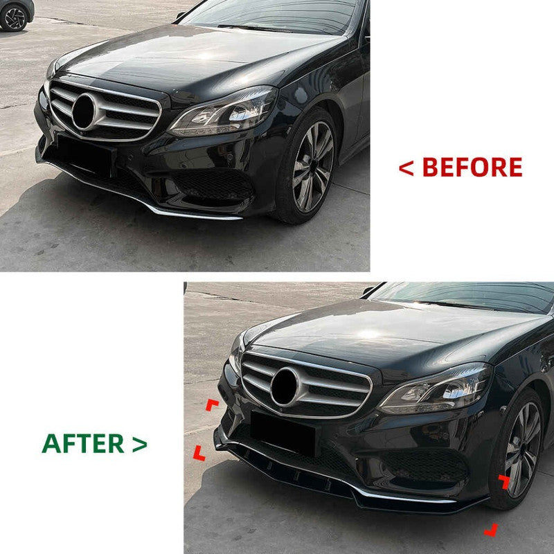 Car Craft Compatible With Mercedes Benz E Class W212 2012-2015 C207 Amg Front Bumper Lip Splitter Skirts Zst-1098 Gb Glossy Black - CAR CRAFT INDIA