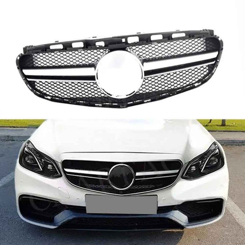 Car Craft Compatible With Mercedes Benz E Class W212 Lci 2014-2016 Upgrade Front Bumper Amg Show Grill Silver Gc W212-003 CC-9704 - CAR CRAFT INDIA