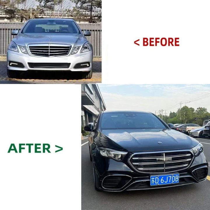 Car Craft Compatible With Mercedes Benz E Class W212 2009-2016 To W214 Lci 2024+ Amg E63 Sports Upgrade Facelift Conversion Convert Bodykit Bumper Hood Headlight Taillight B4 - CAR CRAFT INDIA