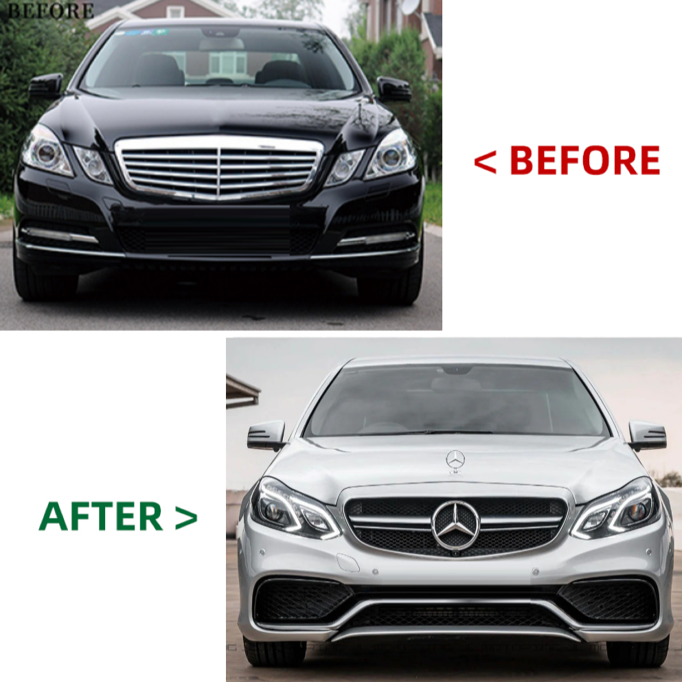 Car Craft Compatible With Mercedes Benz E Class W212 2009-2013 To W212 Lci 2014+ Amg63 Upgrade Facelift Conversion Bodykit Bumper Hood Headlight Taillight CC-6352 - CAR CRAFT INDIA