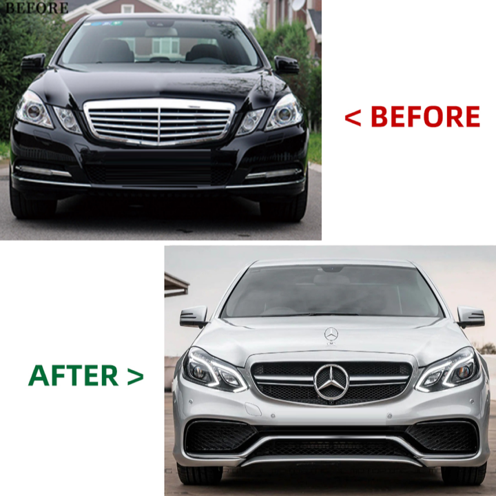 Car Craft Compatible With Mercedes Benz E Class W212 2009-2013 To W212 Lci 2014+ Amg63 Upgrade Facelift Conversion Bodykit Bumper Hood Headlight Taillight CC-6352 - CAR CRAFT INDIA