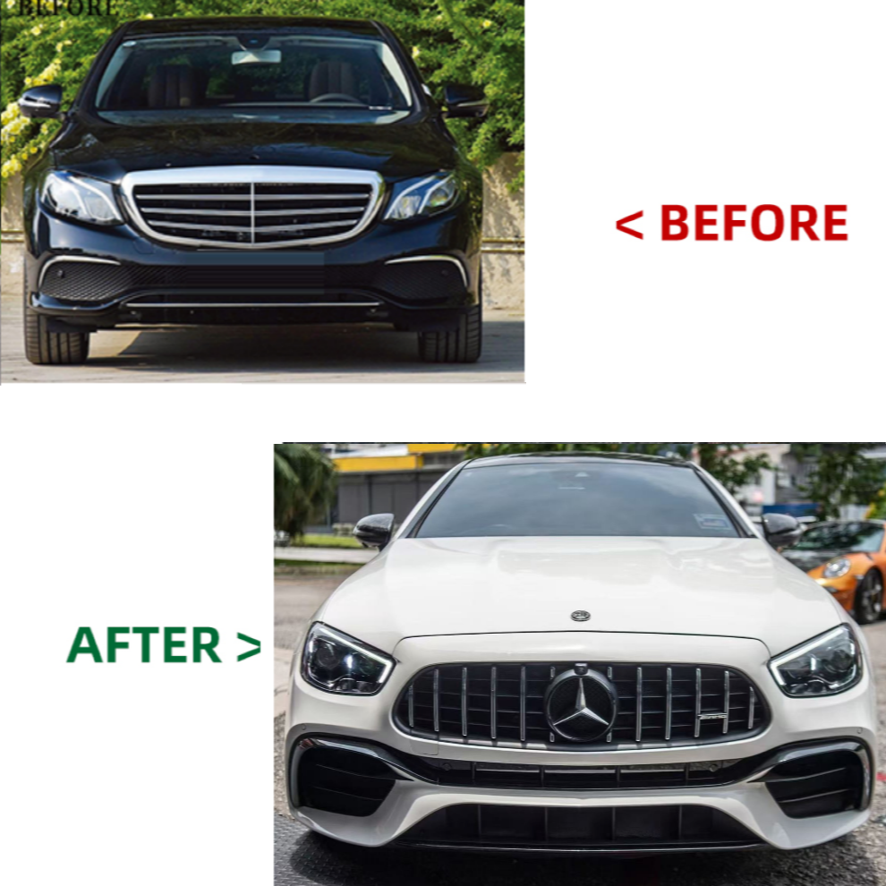 Car Craft Compatible With Mercedes Benz E Class W213 2016-2020 To W213 Lci 2021+ Amg 63 Upgrade Facelift Conversion Bodykit Bumper Hood Headlight Taillight CC-6359
