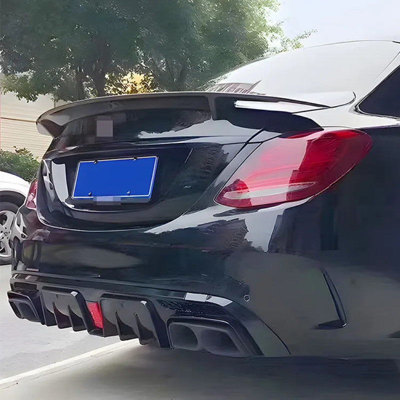 Car Craft Compatible With Mercedes Benz E Class W213 2016-2020 Upgrade Facelift Convert To Amg E63 Amg63 Bodykit Rear Bumper After Lip Diffuser Skirt Brabus Bbs With Exhaust Pipe Tip Gc W213-023