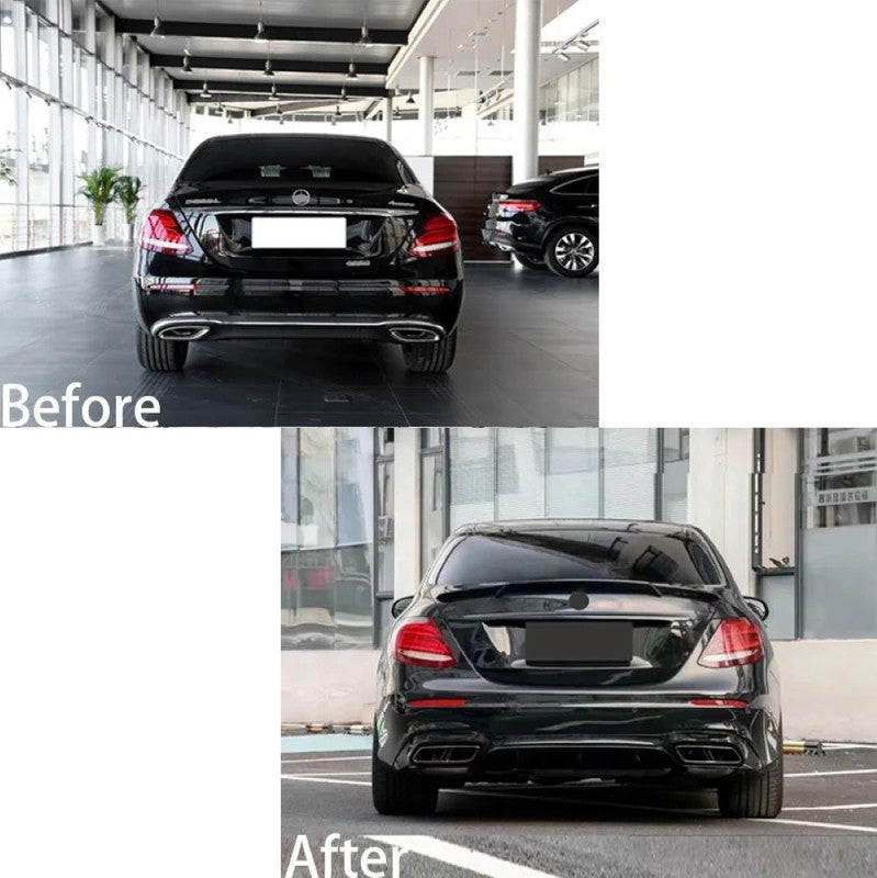 Car Craft Compatible With Mercedes Benz E Class W213 2016-2020 Upgrade Facelift Convert To Amg E63 Amg63 Bodykit Rear Bumper Exhaust Pipe Tip Silver Gc W213-019