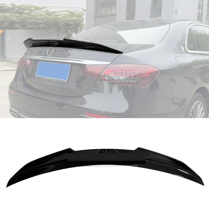 Car Craft Compatible With Mercedes Benz E Class Lci W213 2021-2025 Rear Trunk Wing Boot Lip Wing Spoiler Psm Carbon Black