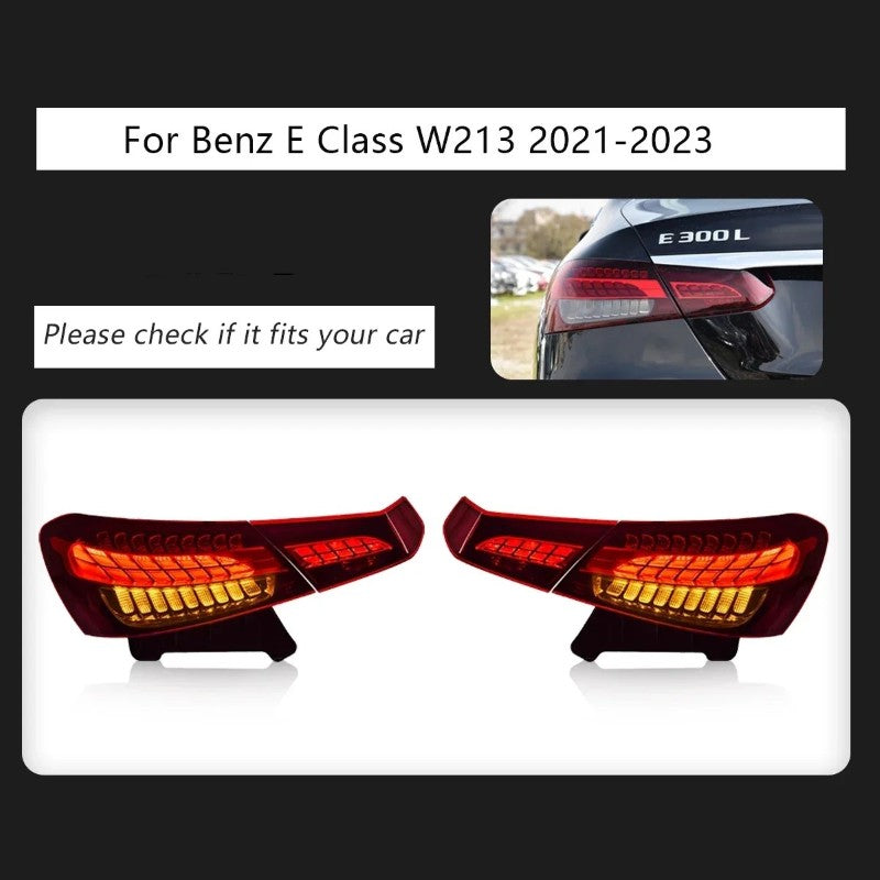 Car Craft Compatible With Mercedes Benz E Class W213 2021-2024 Car Rear Upgraded Tail Light Lamp Xenon Taillight Retrofit Upgrade Modified Led Drl Hid Light Shy - CAR CRAFT INDIA