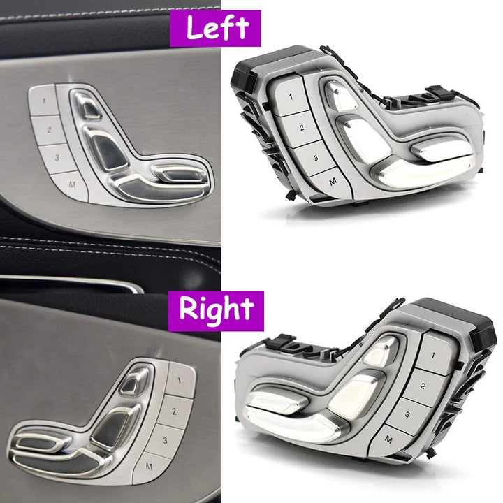 Car Craft Compatible With Mercedes Benz C Class W205 2014-2023 E Class W213 2016-2023 Glc W253 2016-2022 Eqc W293 2018-2019 Cls Class W257 2018-2022 Car Electronic Front Seat Adjustment Button Switch Button Assembly 2059056651 Left CC-436