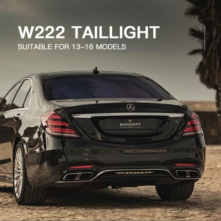 Car Craft Compatible With Mercedes Benz S Class W222 2014-2019 Car Rear Upgraded Tail Light Lamp Xenon Taillight Retrofit Upgrade Modified Led Drl Hid Light Maybach Style Red Shy - CAR CRAFT INDIA