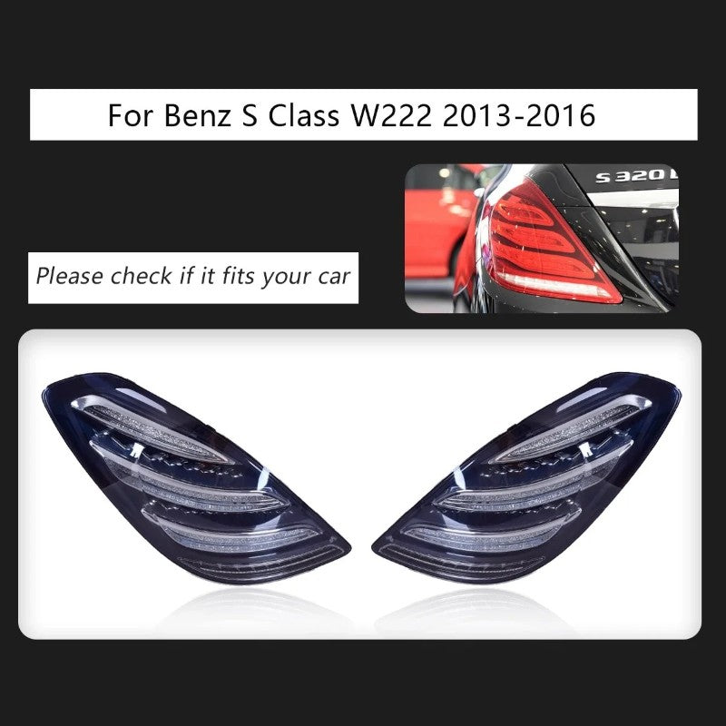 Car Craft Compatible With Mercedes Benz S Class W222 2014-2019 Car Rear Upgraded Tail Light Lamp Xenon Taillight Retrofit Upgrade Modified Led Drl Hid Light Maybach Style Smoke Shy - CAR CRAFT INDIA