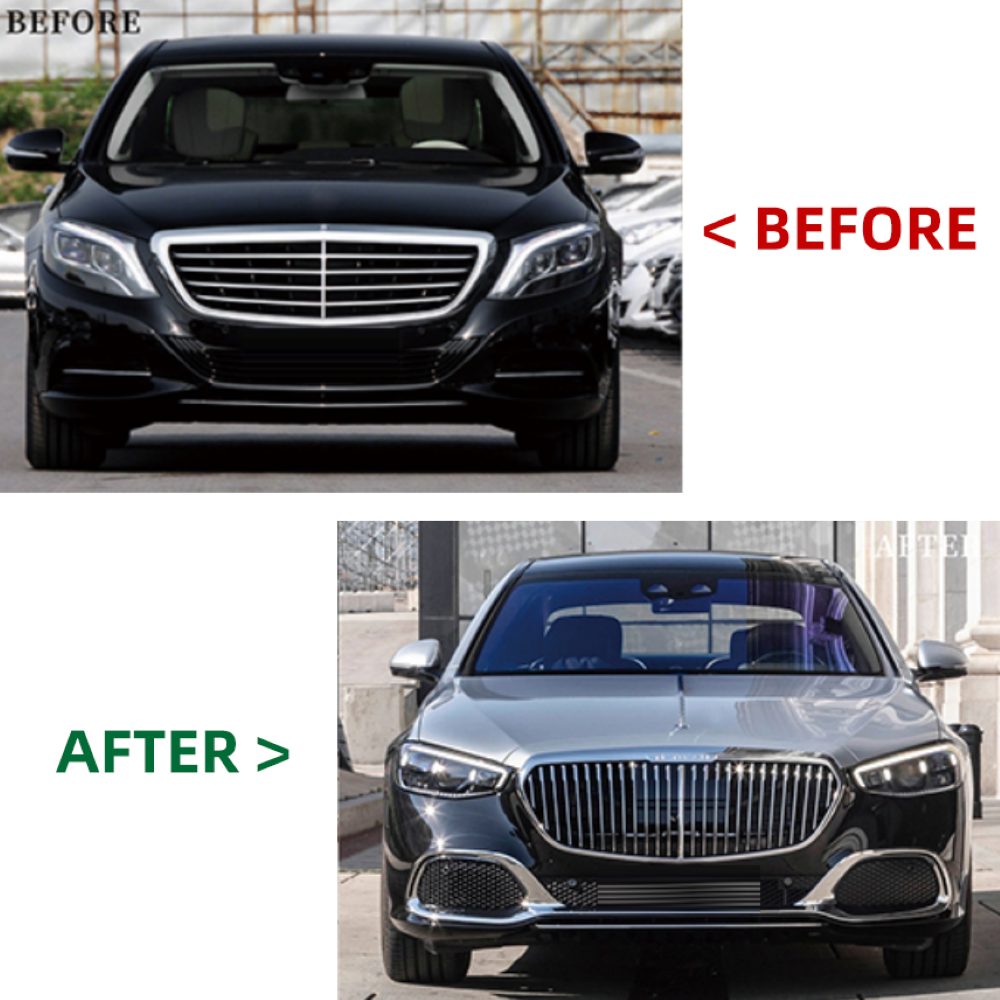 Car Craft Compatible With Mercedes Benz S Class W222 2016-2022 Upgraded Convert Facelift To S Class W223 2023+ Maybach Style Bodykit Bumper Headlight Taillight Hood Fender With Door CC-6614 - CAR CRAFT INDIA