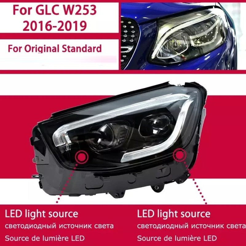 Car Craft Compatible With Mercedes Benz Glc Class W253 X253 2016-2019 Car Front Upgraded Head Light Lamp Xenon Headlight Retrofit Upgrade Modified Led Drl Hid Light For Helogen Car Shy - CAR CRAFT INDIA