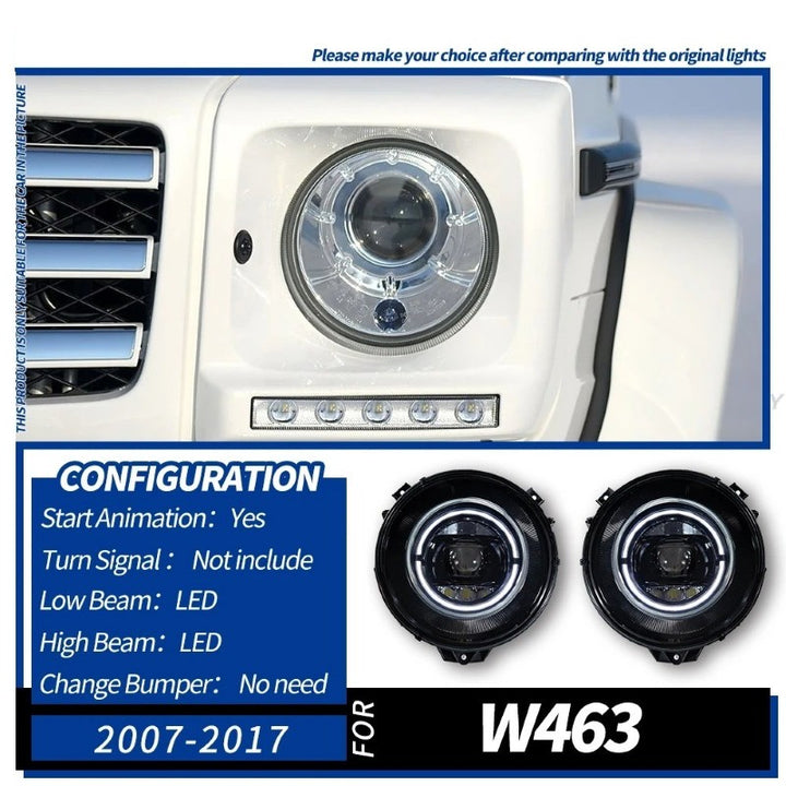 Car Craft Compatible With Mercedes Benz G Class G Wagon G63 G55 W463 2007-2018 Car Front Upgraded Head Light Lamp Xenon Headlight Retrofit Upgrade Modified Led Drl Hid Light Shy - CAR CRAFT INDIA