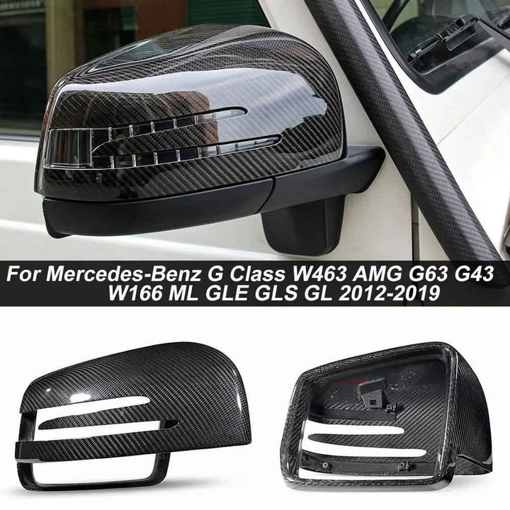 Car Craft Compatible With Mercedes Ml Gl Gle Gls W166 X166 2009-2018 G Class W463 2007-2018 G500 R Class W251 06-16 Rear View Case Wing Cap Shell Housing Mirror Covers Replacement Style Carbon Fiber Look