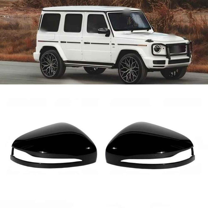 Car Craft Compatible With Mercedes Gle Gls W167 X167 2019-2025 W464 G Wagon G55 G63 2019-2025 Rear View Case Wing Cap Shell Housing Mirror Covers Replacement Style Glossy Black