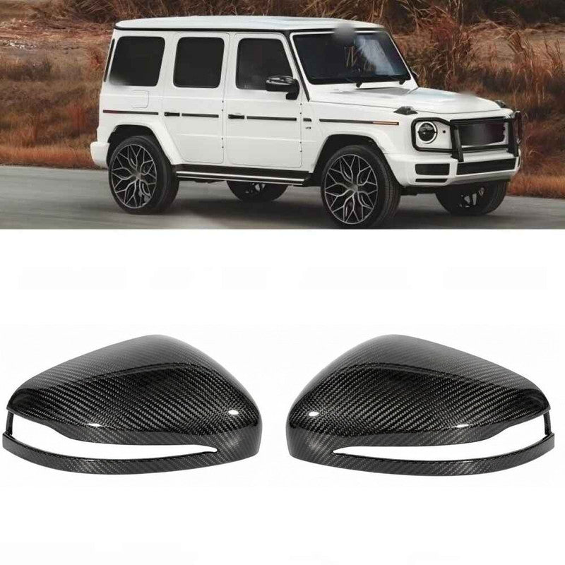 Car Craft Compatible With Mercedes Gle Gls W167 X167 2019-2025 W464 G Wagon G55 G63 2019-2025 Rear View Case Wing Cap Shell Housing Mirror Covers Replacement Style Carbon Fiber Look