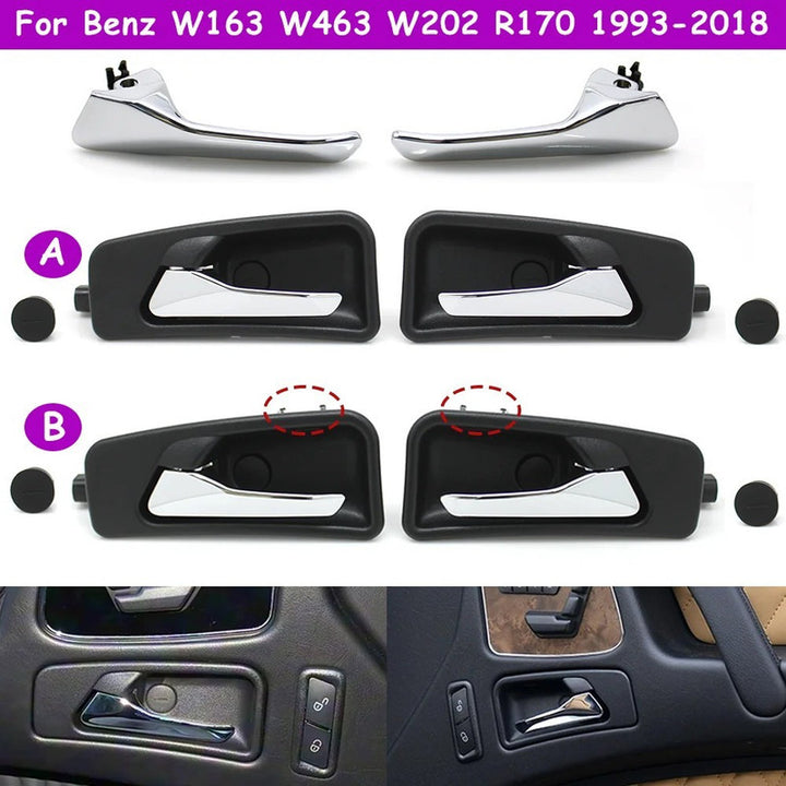 Car Craft Compatible With Mercedes Benz C Class W202 1993-2000 G Class W463 2004-2018 Ml W163 1997-2005 Slk R170 1996-2003 Car Front Rear Left Right Chrome Door Pull Handle Right 2027660224 CC-9688