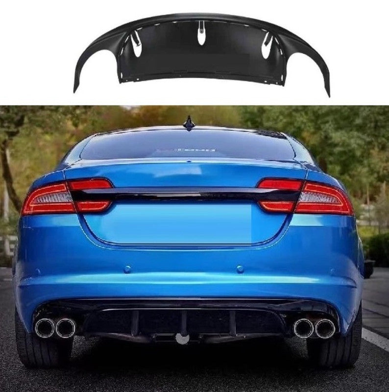 Car Craft Compatible With Jaguar Xf Xfr 2011-2016 Rear Bumper Lip Diffuser Glossy Black
