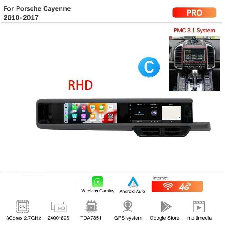 Car Craft Compatible With Porsche Cayenne 2010-2017 Dual Screen Android 14 Multimedia Video Player Gps Navigation 4g Wifi 360 Infotainment Touchscreen Dvd Player Wireless Carplay Android Auto 12.3" - CAR CRAFT INDIA