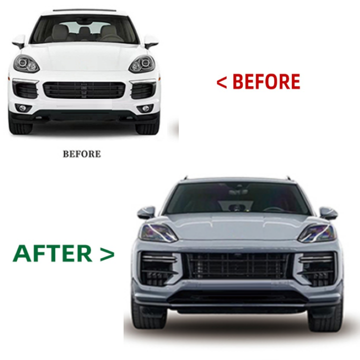 Car Craft Compatible With Porsche Cayenne 958 2011-2017 To 2024 9y0.2 Upgrade Facelift Conversion Bodykit Bumper Hood Trunk Headlight Taillight CC-6319