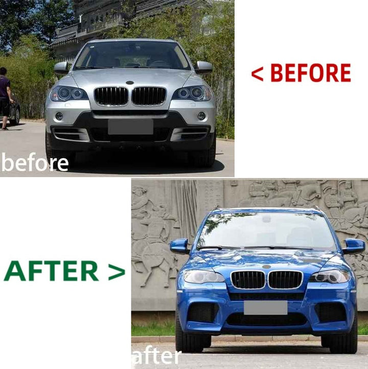Car Craft Compatible With Bmw X5 E70 2010-2013 Front Bumper Upgrade Convert To M Sport Mp M Performance M Sport X5m Bodykit Wheel Arch E70-002 Gc