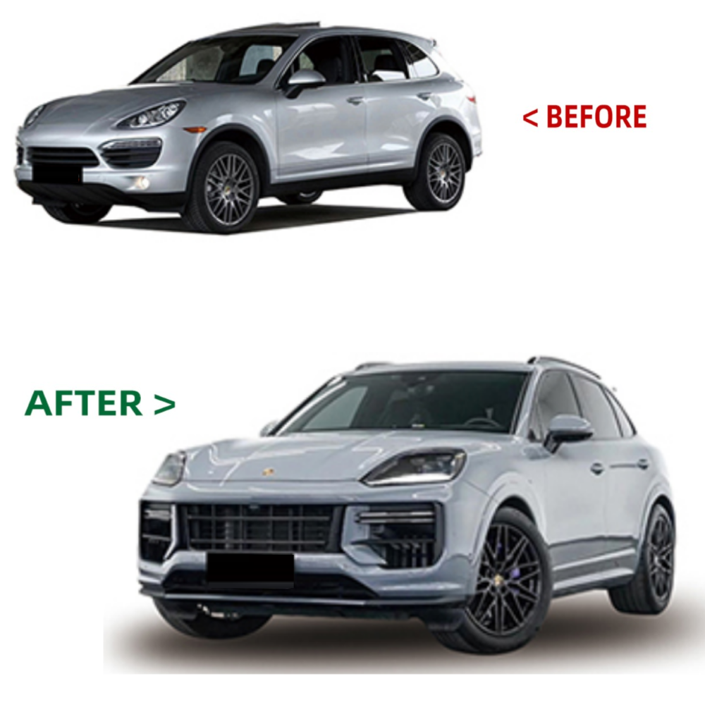 Car Craft Compatible With Porsche Cayenne 958 2011-2017 To 2024 9y0.2 Upgrade Facelift Conversion Bodykit Bumper Hood Trunk Headlight Taillight CC-6319