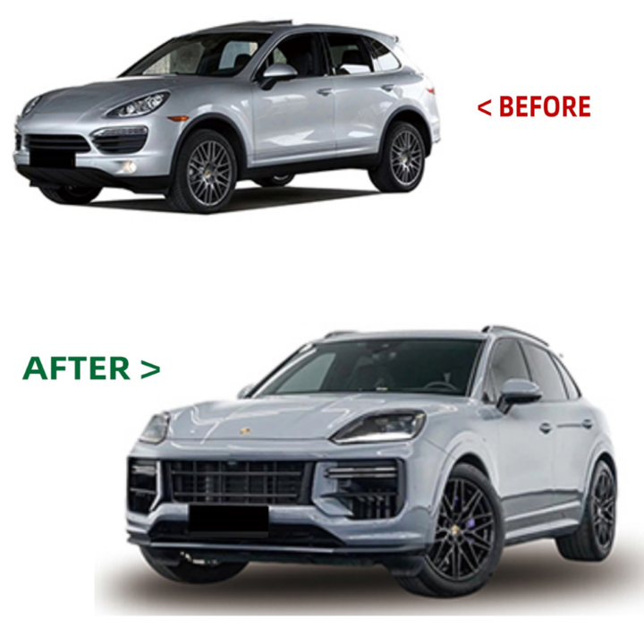 Car Craft Compatible With Porsche Cayenne 958 2011-2017 To 2024 9y0.2 Upgrade Facelift Conversion Bodykit Bumper Hood Trunk Headlight Taillight CC-6319