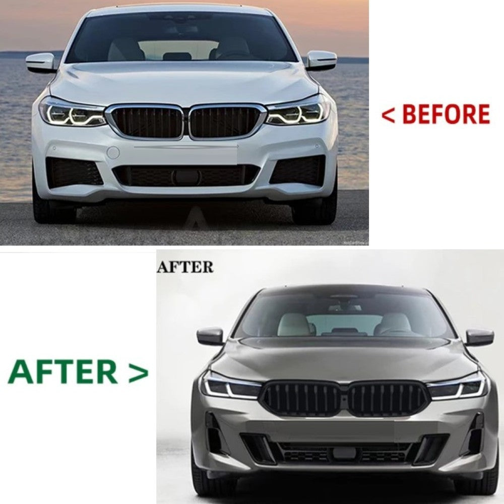 Car Craft Compatible With Bmw 6 Series Gt G32 2018-2020 To 2021+ Lci Upgrade Facelift Conversion Bodykit Bumper Headlight CC-8544